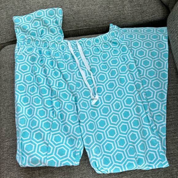 Origami Owl Other - Origami Owl Women’s Teal Blue Hexagon Pattern Pajama Pants Size Small